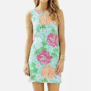 Lilly Pulitzer Poolside Blue Veach Walk A-line Shift Dress Sz.M